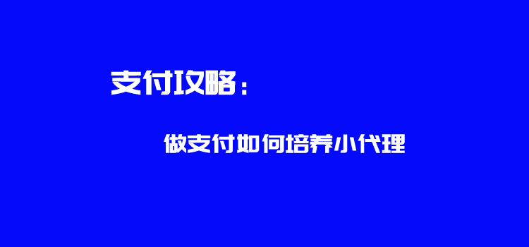 做支付如何培養(yǎng)小代理